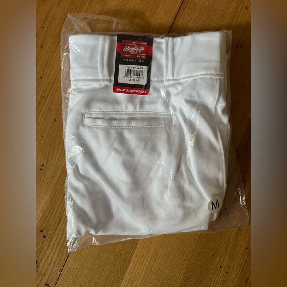 NWT Rawlings Men’s M baseball pants White